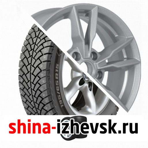 Колесо в сборе BF Goodrich G Force Stud 205/55 R16 Q 94 + iFree Икигай 6.5xR16 5×114.3 ET50 DIA66.1 Серебристый в Ижевске